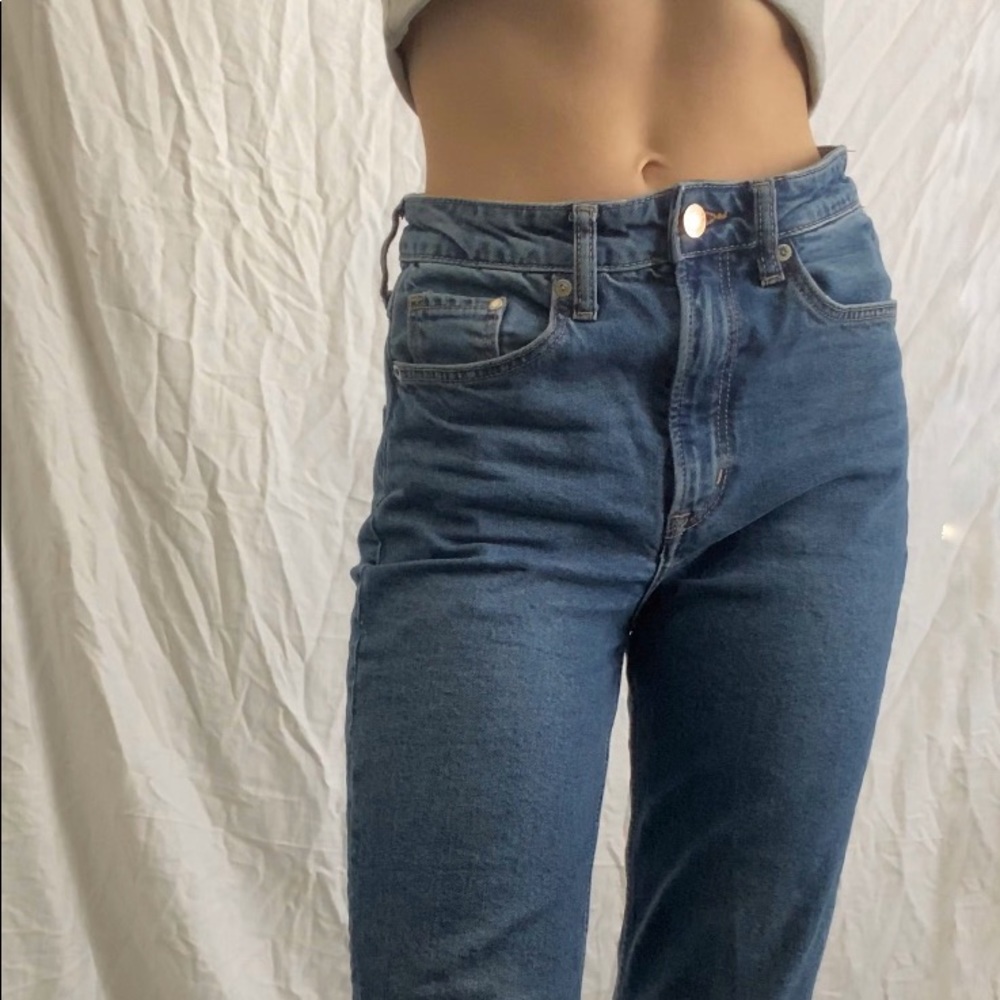 H&M Vintage Slim Straight Leg High Waist Denim